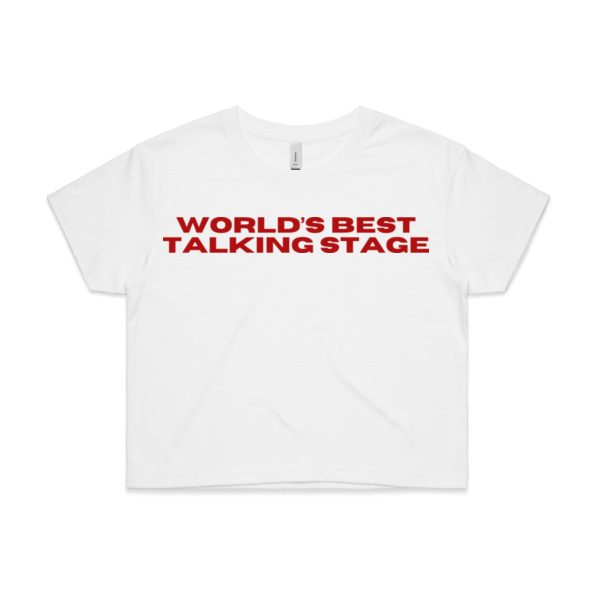 WORLD'S BEST TALKING STAGE - GRAPHIC CROP BABY TEE Thumbnail