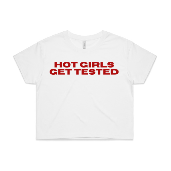 HOT GIRLS GET TESTED - GRAPHIC CROP BABY TEE Thumbnail
